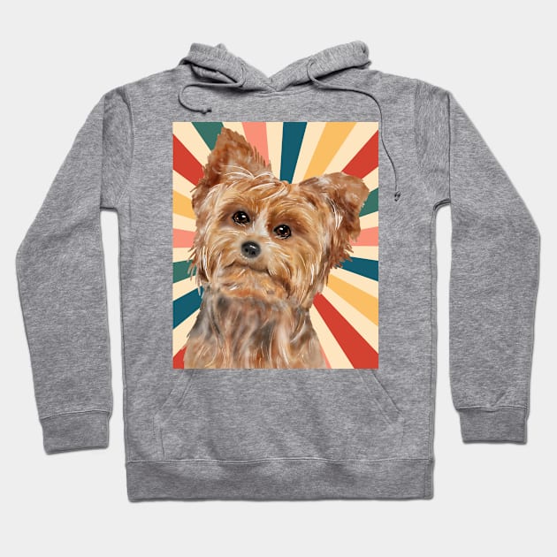 Cute Yorkshire Terrier Dog Breed 80s 90s Retro Style Vintage Design Animal Pet Hoodie by Inspirational And Motivational T-Shirts